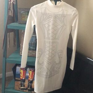 White dress with studs